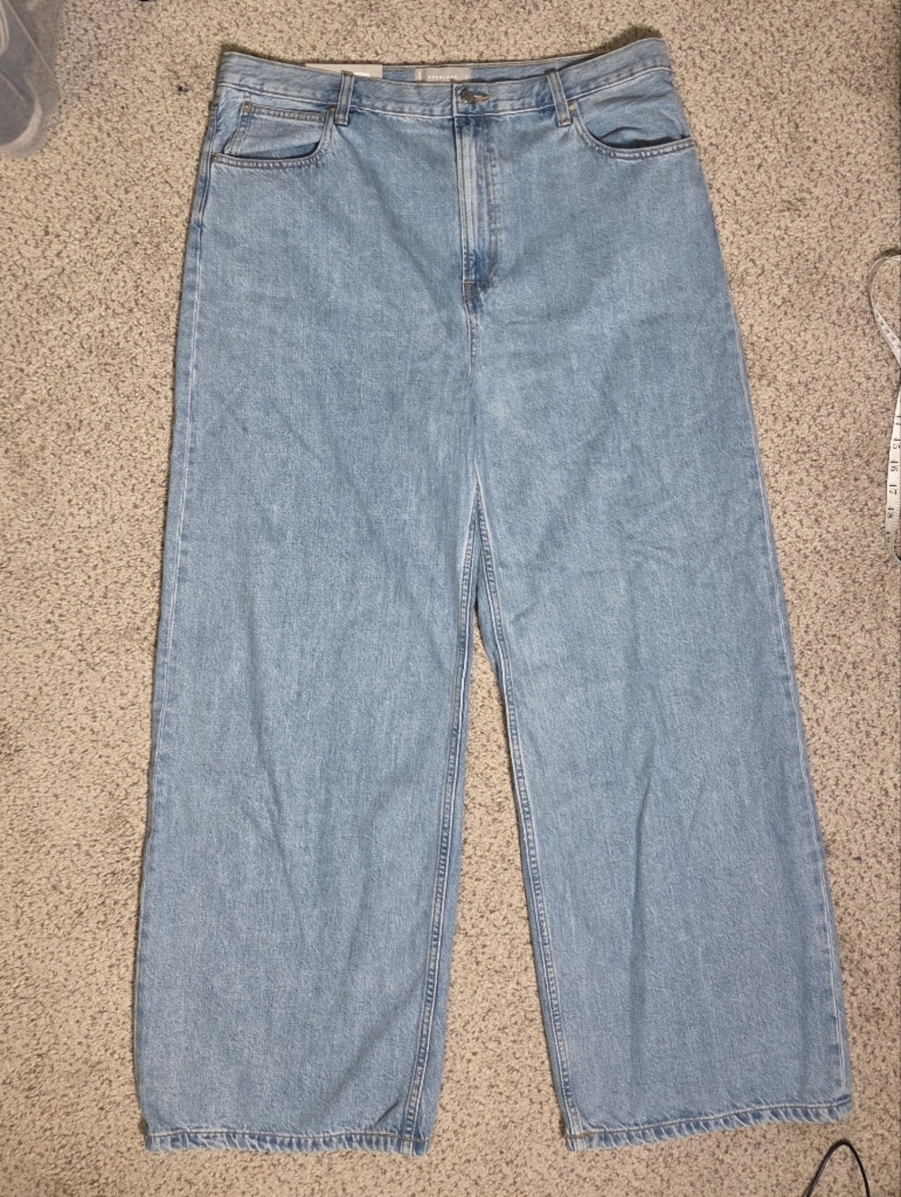 NWT New Everlane The Baggy Jean Low Rise Blue Denim Women's 33 Regular Wide Leg - Picture 3 of 11